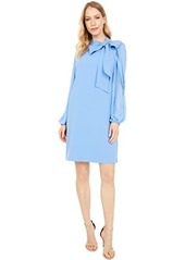 Vince Camuto Crepe Bow Neck Shift Dress with Chiffon Sleeves
