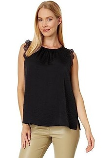 Vince Camuto Crew Neck Shirred Neck Blouse