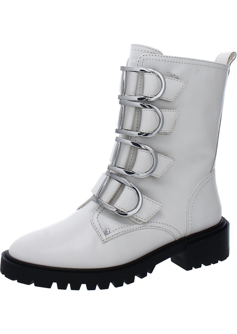Vince Camuto Frishea Womens Leather Buckles Combat & Lace-up Boots