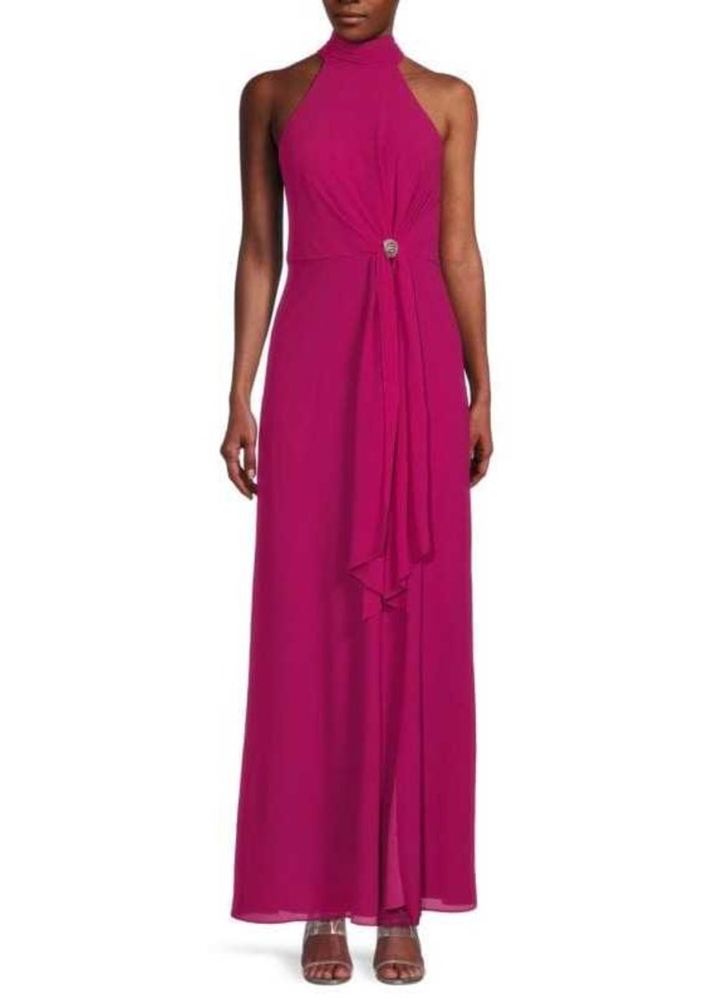 Vince Camuto Halter Drape Column Gown