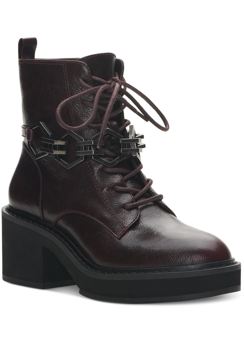 Vince Camuto Keltana Womens Zipper Leather Combat & Lace-up Boots