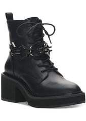 Vince Camuto Keltana Womens Zipper Leather Combat & Lace-up Boots