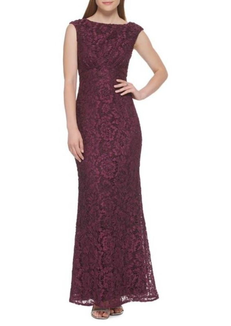 Vince Camuto Lace Cap Sleeve Gown