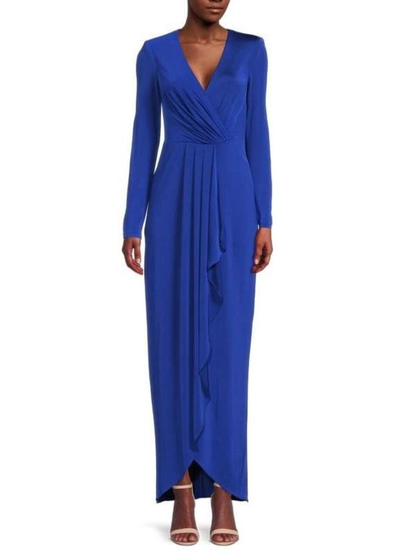 Vince Camuto Long-Sleeve Tulip hem Wrap Gown