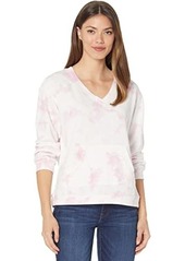 Vince Camuto Long Sleeve V-Neck Tie-Dye Top