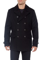 Vince Camuto Double Breasted Wool Blend Coat in Black at Nordstrom