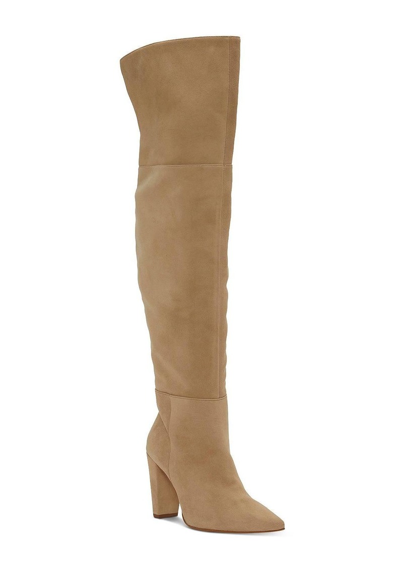 Vince Camuto Minnada Womens Suede Side Zip Over-The-Knee Boots