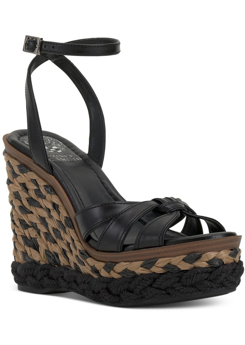 Vince Camuto Phoenixx Womens Leather Ankle Strap Wedge Sandals