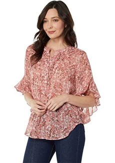 Vince Camuto Pin Tuck Flutter Sleeve Blouse