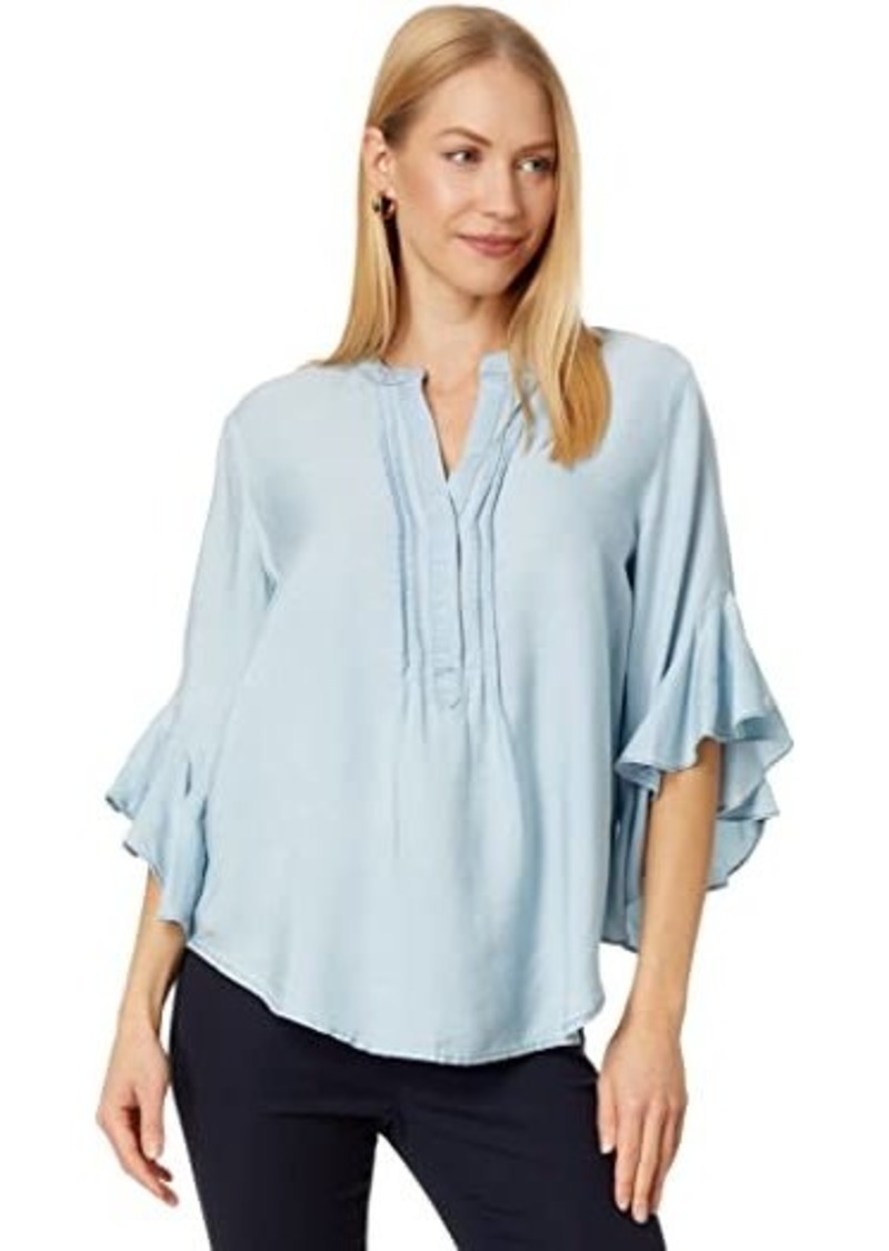 Vince Camuto Pin Tuck Flutter Sleeve Blouse