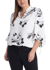 Vince Camuto Floral Wisps Tie Sleeve Blouse in New Ivory at Nordstrom