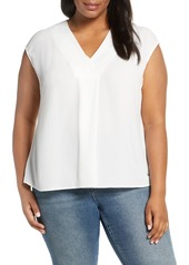 Plus Size Women's Vince Camuto Mix Media Sleeveless Top