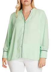 Vince Camuto Piped Button-Up Shirt in Pistachio at Nordstrom