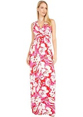 Vince Camuto Printed Jersey Wrap Front Maxi