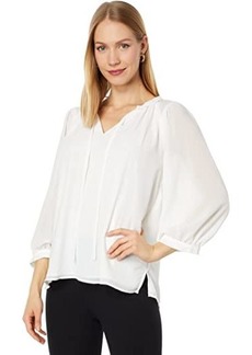 Vince Camuto Raglan Peasant Split-Neck Blouse