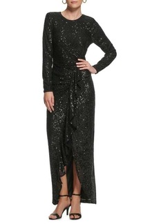 Vince Camuto Ruffle Sequin Gown