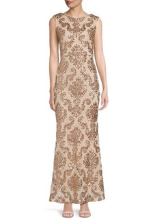 Vince Camuto Sequin Boatneck Gown