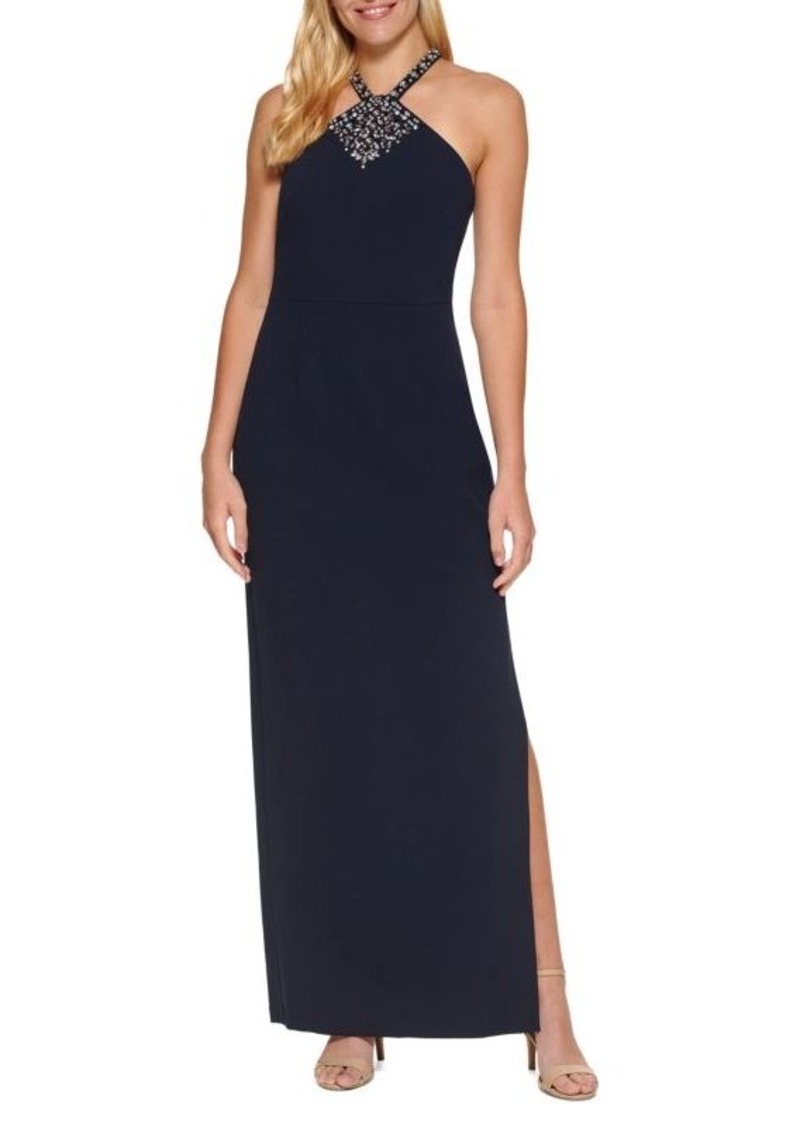 Vince Camuto Sequin Crepe Column Gown
