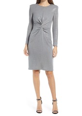 Vince Camuto Sequin Long Sleeve Sheath Cocktail Dress in Grey at Nordstrom