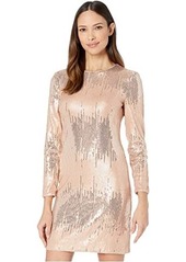 Vince Camuto Sequin Long Sleeve T-Body Dress