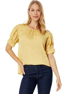 Vince Camuto Short Sleeve Crew Neck Rumple Blouse