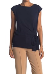 Vince Camuto Short Sleeve Soft Textured Mixed Media Top