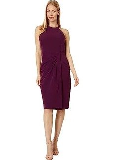 Vince Camuto Side Tuck Halter Bodycon Dress in Stretch Crepe