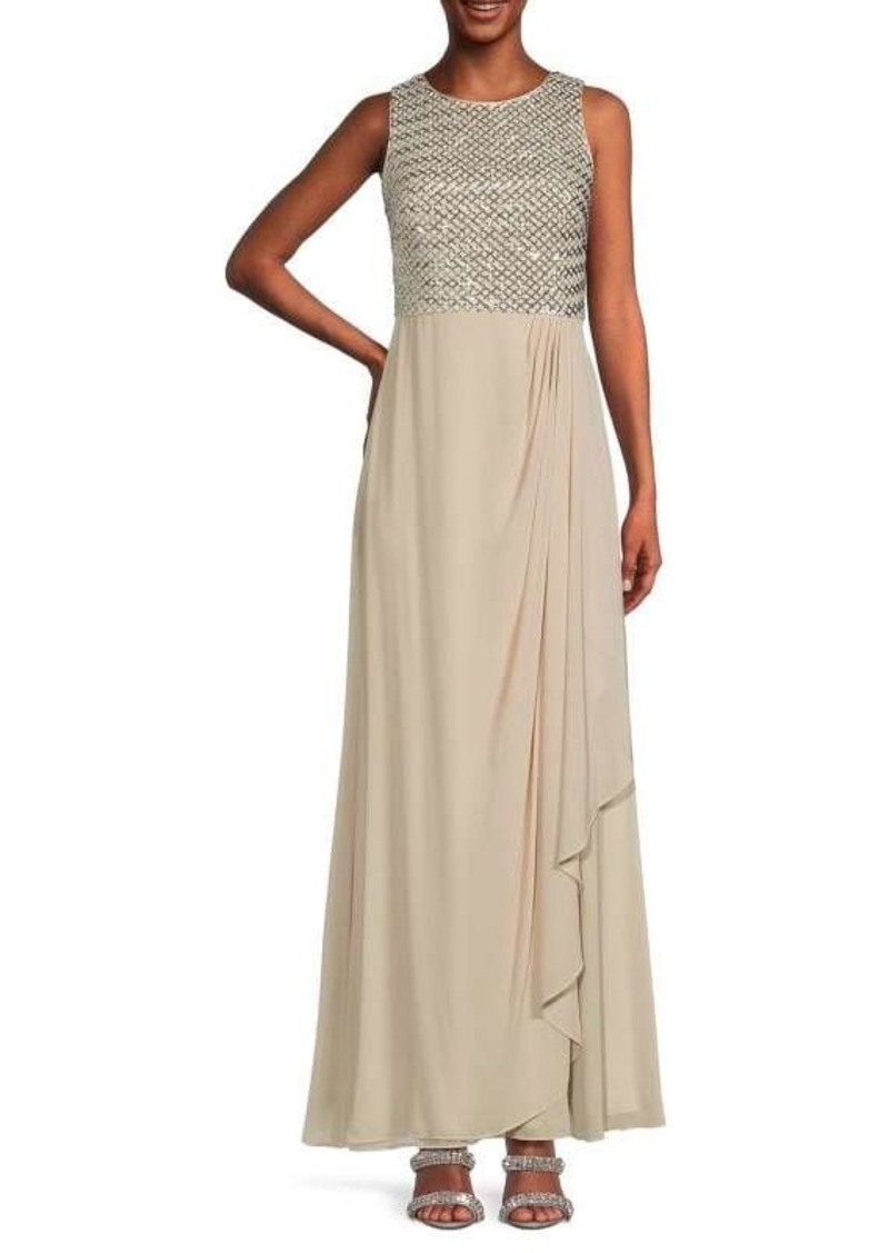 Vince Camuto Sleeveless Sequin Column Gown