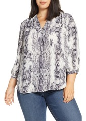 Vince Camuto Snake Print Blouse in Rich Black at Nordstrom