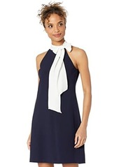 Vince Camuto Stretch Crepe Bow Neck Shift Dress