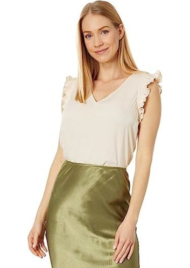 Vince Camuto V-Neck Pleated Sleeve Blouse