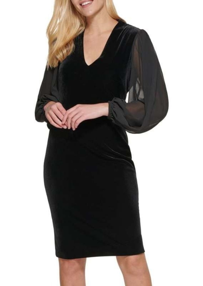 Vince Camuto Velvet Chiffon Bodycon Dress