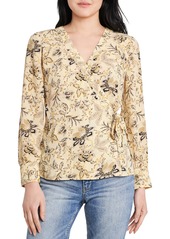 Vince Camuto Vince Camtuo Antique Floral Side Tie Long Sleeve Blouse