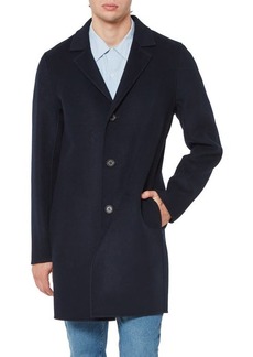 Vince Camuto 3 Button Notch Collar Wool Blend Coat in Black at Nordstrom