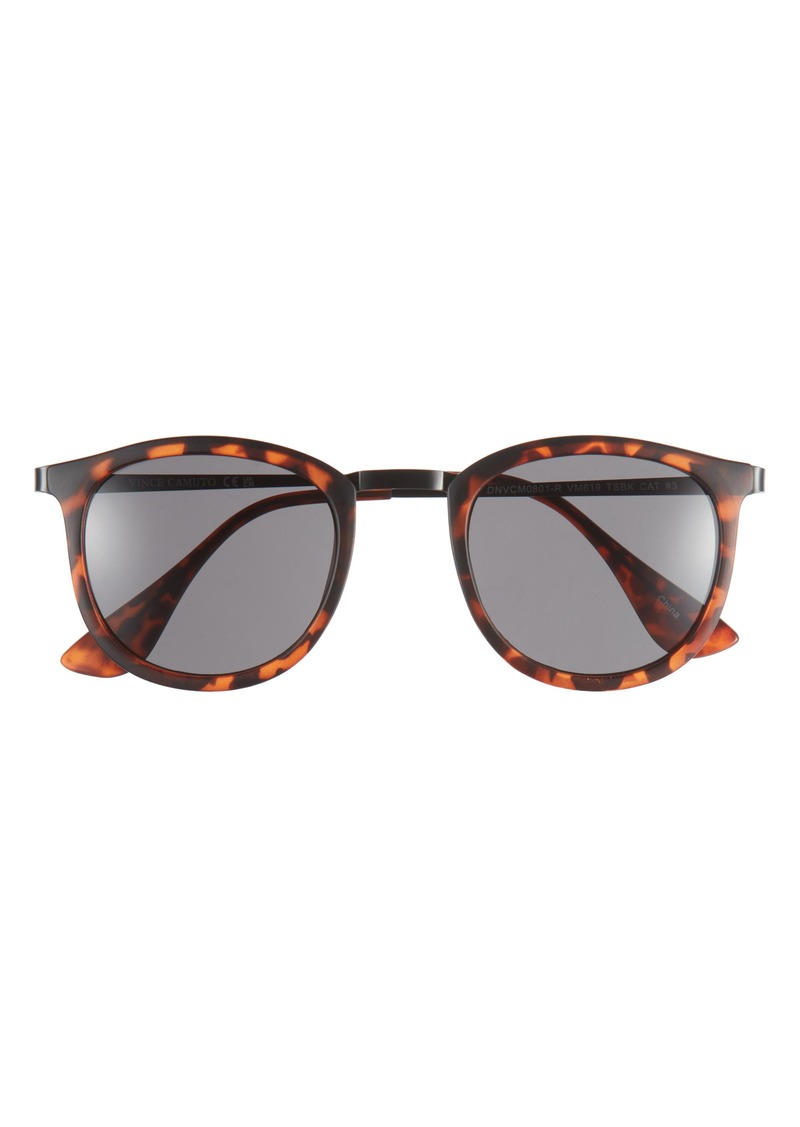 Vince Camuto 48.5mm Round Sunglasses in Tortoise/Black at Nordstrom Rack