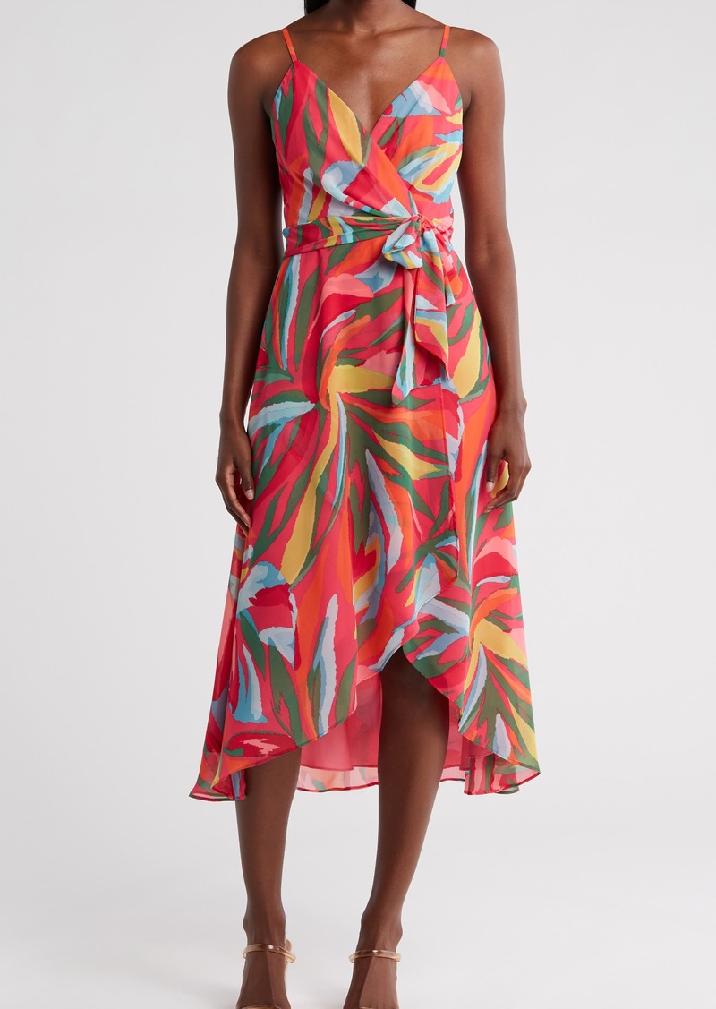 Vince Camuto Abstract Floral High-Low Chiffon Dress in Pink at Nordstrom Rack