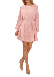 Vince Camuto Abstract Floral Long Sleeve Dress
