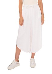 Vince Camuto Asymmetric Wide Leg Linen Blend Pants in Ultra White at Nordstrom