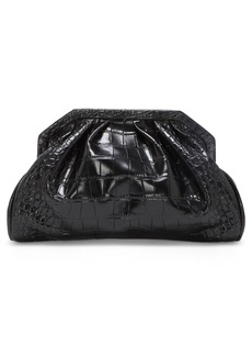 Vince Camuto Baklo Croc Embossed Leather Clutch in Black Croco H Glossy Croco at Nordstrom Rack