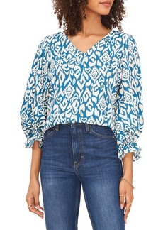 Vince Camuto Balloon Sleeve Blouse in Teal Waters at Nordstrom