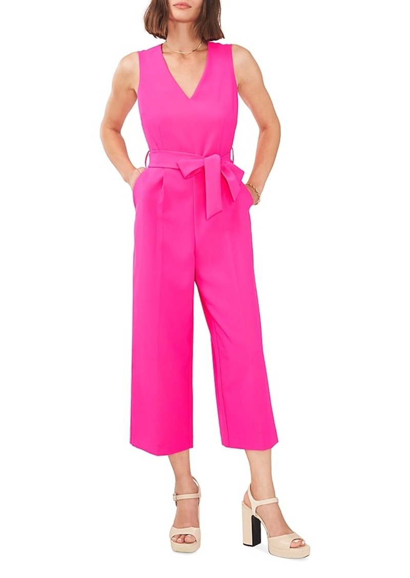 Vince Camuto Belted V Neck Jumpsuit