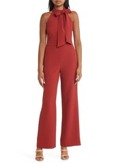 Vince Camuto Bow Neck Stretch Crepe Jumpsuit