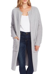 Vince Camuto Cable Knit Detail Long Cardigan