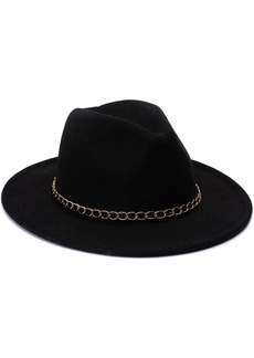 Vince Camuto Chain Felt Panama Hat - Black