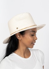 Vince Camuto Chain Trim Oversized Straw Panama Hat - Ivory