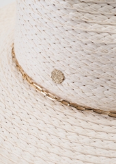 Vince Camuto Chain Trim Oversized Straw Panama Hat - Ivory