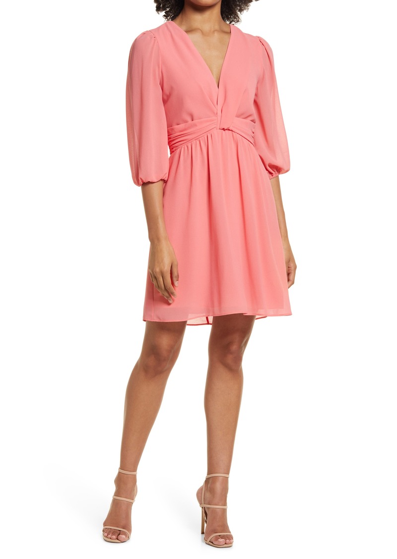 Vince Camuto Chiffon Fit & Flare Dress in Pink at Nordstrom Rack