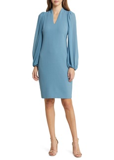 Vince Camuto Chiffon Long Sleeve Crepe Dress in Dusty Blue at Nordstrom Rack