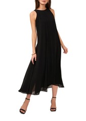 Vince Camuto Chiffon Overlay Sleeveless Midi Dress