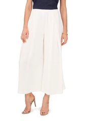 Vince Camuto Crêpe de Chine Wide Leg Crop Pants in Ultra White at Nordstrom